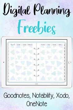 an ipad with the text digital planning freebies