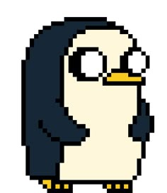 an image of a penguin pixelated in the style of 8 bit video game art