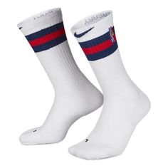 Nike Elite City Edition Brooklyn Nets Contrasting Colors Stripe Sports Socks Couple Style One Pair White DA4959-100 (NBA/Joggers) White Casual Socks For Sports Events, Casual White Socks For Sports Events, Sporty Nike Socks For Sports, Sporty Socks For Sports Events, Nike Sporty Socks For Sports, Casual Training Socks For Sports Season, Casual White Running Socks, Nike Sporty Breathable Socks, Nike Breathable Training Socks