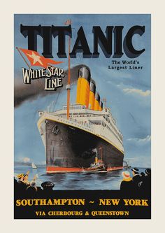 an advertisement for the new york and queens line shows a large ship in the ocean