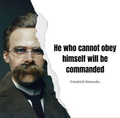 a man with glasses and a mustache has a quote on it