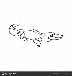 an alligator outline on a white background stock photo and royalty illustration crocodile drawing, animal drawings, line drawing, graphic design, logo design, art, illustrations, logos, clip art