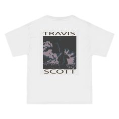 The Travis Scott Graphic T-shirt, a fashion-forward blend of style and comfort. with a smooth cotton blend this Tee offers a soft touch on your skin allowing for all day breathability and comfort. This shirt shows a bold and unique graphic of the iconic rapper, Travis Scott. Whether you are a Travis Scott fan, or a streetwear enthusiast, this shirt is perfect for both. With a trendsetting design, and quality materials, this shirt is a must have for your wardrobe.   S M L XL 2XL 3XL 4XL 5XL 6XL Width, in 18.00 20.00 22.00 24.00 26.00 28.00 30.00 32.00 36.00 Length, in 28.00 29.00 30.00 31.00 33.00 34.00 35.00 36.00 37.00 Rapper Travis Scott, Island City, Long Island City, Travis Scott, Long Island, Baby Care, Fashion Forward, Graphic T Shirt, Graphic Tshirt