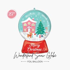 Wonderland Snow Globe Foil Balloon 27 - Cute Christmas Birthday Party Decorations - Ottawa Balloons Nostalgia Christmas, Girly Winter, Christmas Party Decoration, Kids Christmas Party, Niagara Falls Ny, Cold Temperature, Party Details, A Deer, Christmas Party Decorations