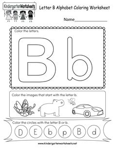 the letter b worksheet for children