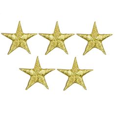 five gold stars on white background