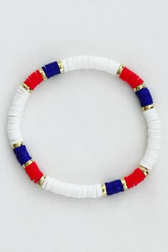 ** THE FOURTH OF JULY, INDEPENDENCE DAY, MEMORIAL DAY, Stars and Stripes special bracelet collection ** Multicolored Heishi rubber flat disc bracelet. Polymer soft clay disk beaded stretch bracelet. 4 Of July Bracelets Clay Beads, Fourth Of July Bracelet Ideas Clay Beads, July 4th Clay Bead Bracelets, Patriotic Clay Bead Bracelets, Clay Bead Bracelet Ideas 4th Of July, Fourth Of July Bracelet Ideas, 4th Of July Bracelet Ideas, Diy Bracelet Ideas With Beads