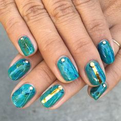 Turquoise stone nails Turquoise Stone Nails, Stone Nails, I Got Married, Turquoise Stone, Got Married, Turquoise Ring, Nail Art, Turquoise