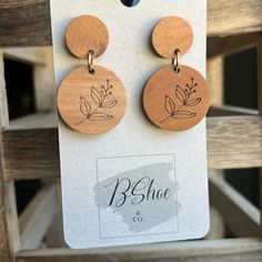 Wood Floral Stud Dangles Never Worn Comes From A Smoke Free Home Wood Burned Earrings, Gold Heart Stud Earrings, Rose Gold Hoop Earrings, Gold Heart Studs, Stud Fashion, Daisy Studs, Yellow Quartz, Ghost Earrings, Floral Studs