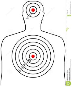 a target in the shape of a man's head