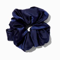 Claire's Navy Silky Giant Hair Scrunchie Dark Blue Scrunchie, Blue Accessories Aesthetic, Crown Hair Clip, Sensitive Ears Earrings, Blue Scrunchie, Piercing Kit, Flower Crown Hairstyle, Special Occasion Hairstyles, Tiara Hairstyles