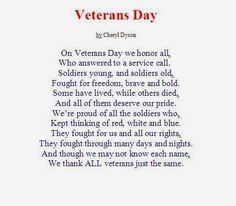 an image of veterans day written in red and blue on white paper with the words veterans day