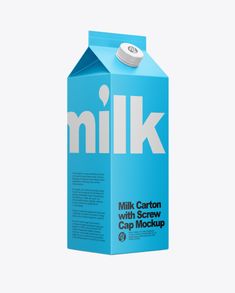 milk carton with screw cap mockup