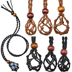 PRICES MAY VARY. Package details: there will be 6 pieces of empty stone holders, and the cords are mainly in 2 different colors, namely black and brown, 3 pieces sizes for each color; Adequate amount can satisfy your various decorating ideas, help you to create different styles to match with assorted wearing styles. Adjustable cord: There are Adjustable Cord for both rope sides , the length of the rope can be adjusted according to your own needs and it suit for all age people, a necklace jewelry Crystal Necklace Holder, Macrame Colar, Raw Stone Necklace, Diy Collier, Woven Necklace, Braided Necklace, Necklace Cord, Necklace Holder, Adjustable Jewelry