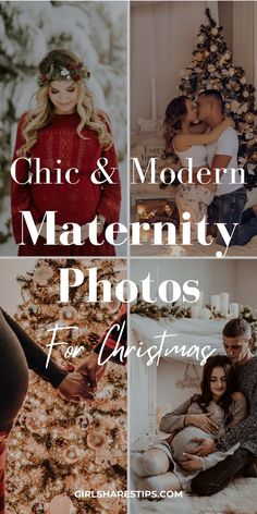 christmas photos with the text chic and modern maternity photos for christmas