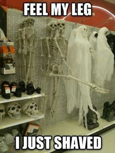 there are many halloween decorations on display in the store