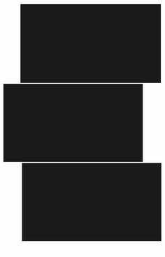 three black rectangles stacked on top of each other in the middle of a white background