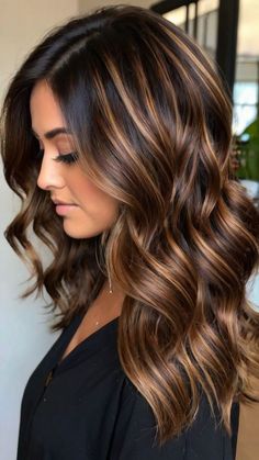 #HairStyles#HairInspiration#HairGoals#HairTrends#HairFashion#HairIdeas#HairTransformations#HairArt#HairLove#HairInspo#HairMagic#HairDesign#HairCare#HairJourney#HairMakeover#HairTips#HairColor#Hairstylist#HairCut#HairDo#HairBraids#airUpdo#CurlyHair#StraightHair#ShortHair#LongHair#NaturalHair#WeddingHair#BridalHair#HairFashion Brunette Hair With Highlights, Caramel Highlights, Brunette Balayage Hair, Brown Hair Balayage, Winter Hair Color, Winter Hair, Balayage Brunette, Hair Color And Cut, Brown Hair With Highlights