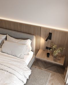 BEDROOM :: Behance Built In Bed Frame, Bedroom Lighting Ideas Ceiling, Modern Minimalist Bedroom Design, Hotel Bedroom Design, Stylish Bedroom Design, Bed Frame Design, Wardrobe Interior Design, Store Hacks