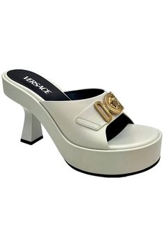 Made in: Italy Colour: White Size and Fit: Fits true to size, take your normal size Designer: Versace Pre-Loved Condition: Good Heel Size: 10cm Material: Leather Shoes Women Heels, Versace, Shoes Heels, Shoe Accessories, In Italy, Women Accessories, Women Shoes, Italy, Heels