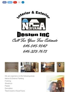 an advertisement for interior and exterior design inc