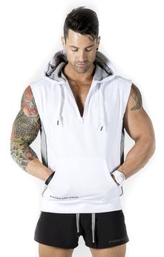 Gym Hoodie Men, Gym Singlets, Mens Tops Casual, Gym Apparel, Gym Hoodie, Gym Pants, Workout Attire, Sleeveless Hoodie, Gym Style