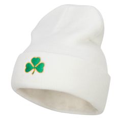 St Patrick's Three Clover Embroidered Long BeanieMade of 100% acrylic.One size fits most with flexibility, fitting up to XL.Adult/Unisex.Shell measures 9 inches deep and 8 inches wide.Cuff measures 3 inches long.Hand washable.Imported. Three leaf Irish clover is embroidered on the front cuff.Beanie hat is easily stretchable.Ensures a comfortable fit.2 layers.Our three leaf clover embroidered beanie is ideal for St. Patrick's Day celebration, parade, event, Irish holidays and for other winter out Irish Holidays, Outdoor Activities Fall, Three Leaf Clover, Irish Clover, Long Beanie, Winter Outdoor Activities, Embroidered Beanie, Sticker Patches, Season 8