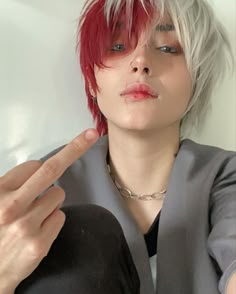 Cosplay Todoroki, Lev Katsu, Todoroki Cosplay, Hair Product Organization, Split Dyed Hair, Dyed Red Hair, Priscilla Presley