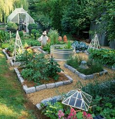 a garden filled with lots of different types of flowers and plants in it's beds