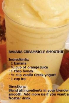 a banana creamsice smoothie recipe with ingredients