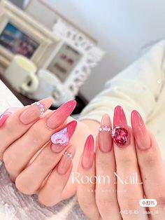 Korean Pink Nails, Pink Korean Nails, Pink Korean, Korean Nails, Pretty Gel Nails, Really Cute Nails, Soft Nails, Pastel Nails, Birthday Nails