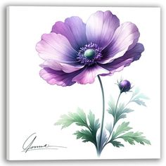 an illustration of two purple flowers on a white background