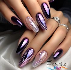 Nails 2033, Purple Nail Art Designs, Purple Nail Art, Purple Acrylic Nails, Purple Nail Designs, Fancy Nails Designs, Trendy Nail Art Designs, Stylish Nails Designs