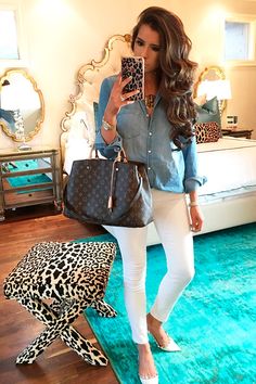 Τσάντες Louis Vuitton, Bedroom Necessities, Date Night Outfits Spring, The Sweetest Thing Blog, Looks Jeans, Chambray Top, Looks Vintage, Spring Summer Outfits, Night Outfits