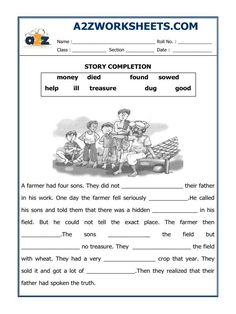 worksheet for reading the story