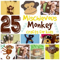 25 monkeys crafts for kids to make