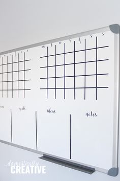 a white board with lines drawn on it