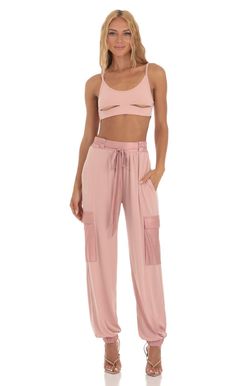 Shimmer Two Piece Set in Pink | LUCY IN THE SKY Loungewear Jumpsuit, Winter Formal, Metallic Fabric, Valentine's Day Outfit, Casual Wedding, Two Piece Sets, Two Piece Set, Party Fashion, Festival Wear