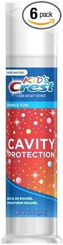 Crest Kid's Cavity Protection Toothpaste for Kids Sparkle Fun Flavor (Pack of 6) Cavities In Kids, Crest Toothpaste, Flavored Toothpaste, Tooth Enamel, Oral Health, Cavities, For Kids, Sparkle