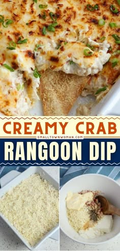 this creamy crab rangoon dip is an easy and delicious appetizer