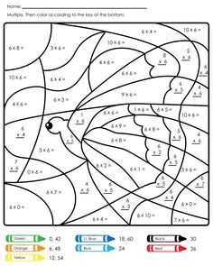 the color by number worksheet for kids to help students learn how to solve numbers