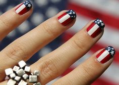 Amazing-Patriotic-Nail-Art-Designs-Ideas_16 Flag Nail Art, American Flag Nails, Patriotic Nails Design, Flag Nails, Patriotic Nails, Usa Nails, Fourth Of July Nails, 4th Of July Nails, July Nails