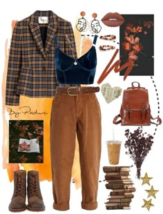 Back To School Outfits Business Casual, Earthy Outfits For Work, Bi Fashion, Mode Casual, Brown Pants, Mode Inspo, Clothes And Accessories, Mode Inspiration, Looks Vintage