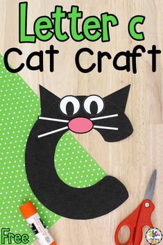 the letter c is for cat craft with scissors and glue