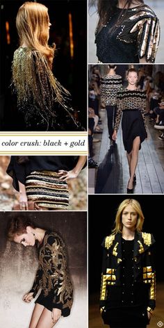 Color Crush:  Black + Gold. #KendraScott 2014 Trends, Oval Face Shapes, Heart Face Shape, Color Crush, Choker Style, Family Fashion, My Childhood, Petite Women, Formal Outfit