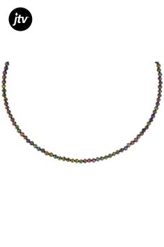 Approximately 30.00ctw Multi Color Black Spinel Stainless Steel Necklace. Measures approximately 18"L. Gift Necklace With Black Spinel And Beads, Black Spinel Beaded Necklace For Gifts, Elegant Black Spinel Beaded Necklaces, Luxury Silver Necklace With Black Spinel, Black Spinel Jewelry Jtv, Black Spinel, Steel Necklace, Stainless Steel Necklace, Black Color