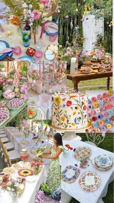 Garden party 🌷 Wildflower Wedding Theme, Fairy Garden Birthday Party, Garden Party Theme, Backyard Birthday, Birthday Dinner Party, Picnic Birthday, Garden Party Birthday, Dream Party, Garden Birthday