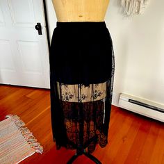 Never Worn.Coachella Black Lace Skirt, Piece Dress, Wearing Black, Black Lace, Lace Skirt, 2 Piece, Womens Skirt, Festival, Skirt