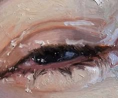 an abstract painting of a woman's eye