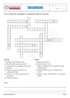 the crossword worksheet for children to learn how to read and use it